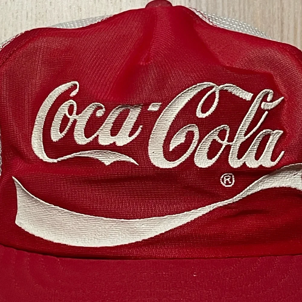 Vintage Coca Cola Script Logo Trucker‎ Snapback Hat